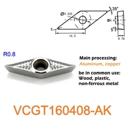 High Quality VCGT160402 VCGT160404 VCGT160408 AK H01 Internal Turning Tool Aluminum Inserts CNC Lathe Tools VCGT Cutter Blade