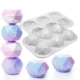 6 Klejnot klejnot klejnot silikonowy czekoladowa forma do pieczenia geometryczna Diamond Mususe Candy Ice Kostka pleśń