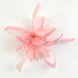 Anpassad Corsage Natural Goose Feather med Pearlet Holiday Party Headwear Flowers Anpassade färgade