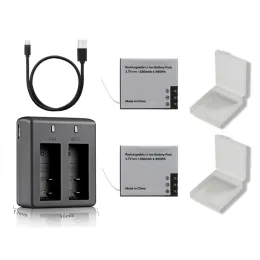 Acessórios Tuyu 2pcs/conjunto 3,7V 1350MAH SJ4000 SJ5000 SJ6000 H9 H8R H3R C30 F68 BATERIA PARA SJCAM Câmera de ação com estação de bateria Dock