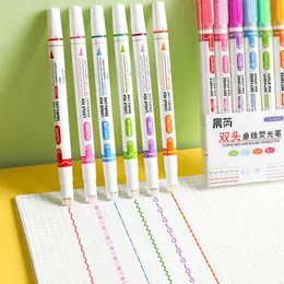 Betonen Sie wichtige Punkte Lebendige Farbfarb -Roller -Roller -Tippkurve Highlighter School Supplies