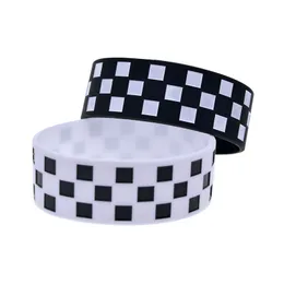 1 PC Racing Bandeira quadriculada Silicone Bracelet