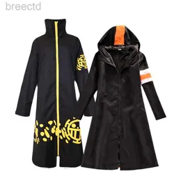 Anime Costumes Anime One Piece Trafalgar D. Prawo wodne długi wiatr cosplay Cosplay Man Halloween Costume Trafalgar Płaszcz Kurtura wiatrówka 240411