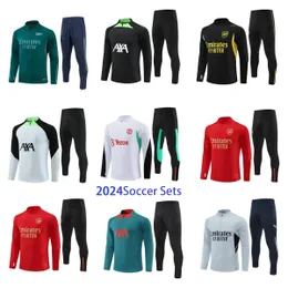 2023 2024 Fotbollsspåren Men Barnfotbollsuppsättningar 23 24 Halva Draped Soccer Training Suit Sursetement Foot Chandal Jogging Kits pojkar flickor Transport kit3