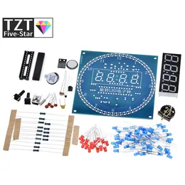 TZT DS1302回転LEDディスプレイアラーム電子時計モジュールDIYキットLED温度表示Arduino