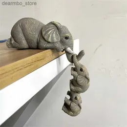 Arts and Crafts 3Pcs Resin Elephant Baby Doll Handicraft Decoration Home Decor ift Decorative Fiurines Miniatures Accessories Cute L49