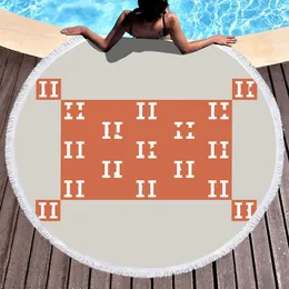 New round Beach Towel Microfiber Digital Printing round Mat Tide Brand Personalized Patterns round Bath Towel with Tassel