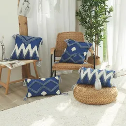 Poduszka bawełniana płótno rzut okładka dekoracyjna frędzlowa buknęt boho case farmhouse luksusowa sofa sofa