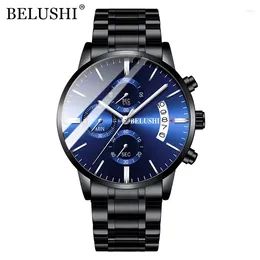 Orologi da polso Belushi Mens Watches Full cronografo in acciaio impermeabile in quarzo orologio da uomo top relogio maschilino