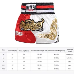 Muay Thai Shorts Trunk Decorative Emelcodery Boxing Bants Trains Trunks Trunk