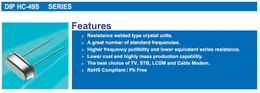パッシブクォーツクリスタルオシレーターHC-49S 14.318M 14.31818 14.7456 15M 16M 16.384 16.9344 18M 18.432 20M 22.1184 MHz