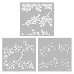 MangoCraft 3PCs Tropical Leaves Plastic Stencil DIY Scrapbook Embodying Handmade Decorative Album Craft Templates