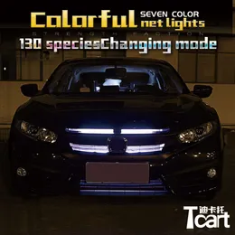 TCART 54CM LED Knight Rider Grill Lights med fjärrkontroll för Honda Civic CRV Fit Accord 2016 2017 2018 2019 Biltillbehör