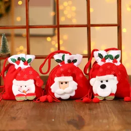 Рождественская чулка подарочная сумка смазывание конфеты. Сумка для детей, рождественская сумка яблочная сумка, рождественский подарок Санта -мешки дешевые оптовые 2023