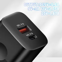 20W USB C充電器デュアルポートウォールプラグPD QC3.0 iPhone iPad Pro AirPods Samsung Google Type C Power Adapterの高速充電