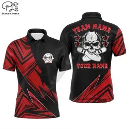 Custom Name Bowling Polo Shirt For Men Funny Bowling Jersey Personalized Bowling Team League Shirt 3D Printed Polo Shirts Tees