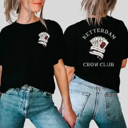 Altı Crows T-Shirt Retro Ketterdam Crow Club Gömlek Grisha Gölge ve Kemik Tees Unisex Gotik Kısa Kollu Tee Bookish Top Hediye