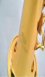 Högkvalitativ Jupiter JPS547GL B Flat Soprano Saxophone Lacquer Gold Straight Sax Professional Brass Musical Instrument Case1744784