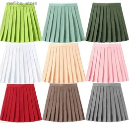 Sexy Skirt Candy Color High Waist Women Pleated Skirt XS- 5XL JK Summer Japan Preppy Girls Dance Black Mini Skirt Zipper Faldas Mujer L410