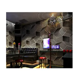 Wallpaper KTV Karaoke Hall Flash Wall Cloth 3D Riflettente Ploid Geometric Pattern Tema Grafico SCHEDA SCHEDA DA MOLTO