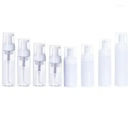Lagringsflaskor 12 st 30/50/00/00/10/150/200 ml tomt plastskumpump Portabla skummande dispenser för ansikts tvättkropp