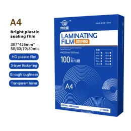 Laminator 100pcs/lote 70 micro -mic a4 filmes de laminação térmica Pet para filmes/arquivos/cartão/imagem bolsa laminadora fria laminador quente laminador