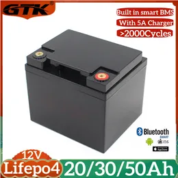 GTK 12V 20AH 30AH 50AH LIFEPO4 Batteri litium batterie laddningsbart för golfvagn ups led lätt bil kylskåp