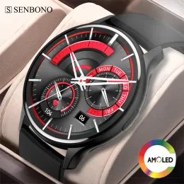 Relógios Senbono 2023 Smart Watch for Men 1.43 '' AMOLED Bluetooth CHAMADA APLICAÇÃO DIAT