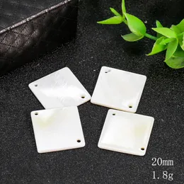 Muy Bien 5pcs Natural Freshwater Shell Carving Square Mother-of-Pearl Loose Beads Pendant for Necklace Earring Jewelry Making