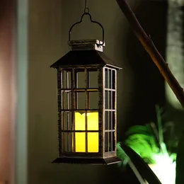 태양 광선 랜턴 야외 야외 야외 깜박 거리는 촛불 테이블 램프 방수 LED 야외 정원 교수형 조명 태양 광선 랜턴 테이블