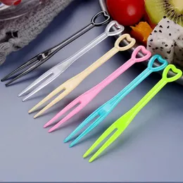 Falhe de talheres descartáveis 200pcs Mini Fruit Fruit Fork Plastic Party BBQ Stick Pick Skewer Home Dining Food Cake Acessório