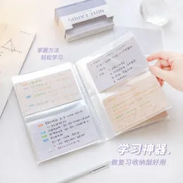 Pads Memory Card Book Index Card Set Portable Small Storage 5inch Transparent Gap Study Notebook Student Stationery Office Supplies