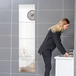 2 Dimensioni Adesivo da Parete Specchio FlessiBile Addensare Autoadesivo Specchio Artiscio Fai da Te Decorazione Autooadesiva per Mobili per Guardaroba Bagno