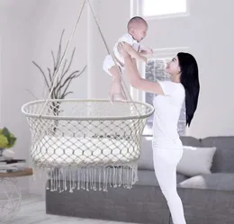 Móveis de acampamento Baby Hammock Cradle Swing Bed Born Born Hanging Tecida Cesto Branco Adequado por 06 meses5314565