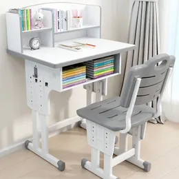 جمالية مكتب أبيض الكتابة المحمولة: طلاب دراسة الحد الأدنى من طلاب الأطفال الصغار Mesa Infantil e Cadeirinha Furniture