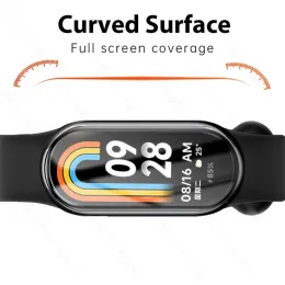 1-3pcs 9d vidro de proteção macia curva para xiaomi miband8 mi banda 8 band8 miband 8 nfc nfs smart wrist screen protetor filme