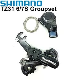 Shimano TZ31 6/7 Speed ​​Groupset RD-TZ31 الدراجة الخلفية Derailleur Eye/ Hook Tourney SL-TX30 SHIFTER LEVER 6S 7S TX30 TX30