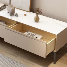 Italienisch leichte Luxus -Schiefer -TV -Schränke Wohnzimmermöbel Moderne Minimalist kleine Wohnung TV Stand Couchtisch Kombination