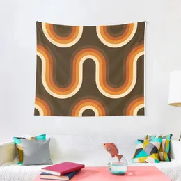 Arazzi Pattern 70s Pattern Arancione e Marrone Wall Abete