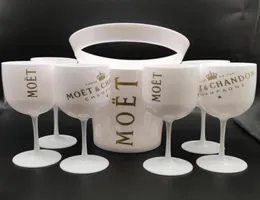 Eiskläger und Kühler mit 6 -propcs weißem Glas Moet Chandon Champagner Glass Plastik302w208d253v8135013