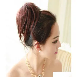 머리 빵 메이커 미용 여성을위한 대형 합성 chignon 새로운 천연 긴 확장 지저분한 헤어 피스 가짜 빵 4232703 드롭 배달 pr otvje