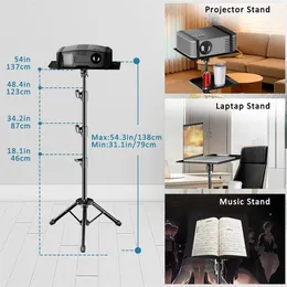 90125145cm Tepsi Dizüstü Bilgisayar Projektör Tripod Stand Tripod Ayarlanabilir Yükseklik DJ Mixer Daimi Masası Açık Bilgisayar Masası Stand 240410