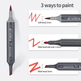 Finecolour New EF104 Professional Double-Head Alcohol Marker Pens 스케치 디자인 초보자를위한 기름진 마커 예술 용품