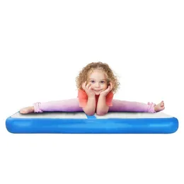 Inomhusbarnsgymmatta 100x60x10cm luftspår Uppblåsbar gymnastikmatta för pojke flickor tumlande gym yogagolvträning mattres