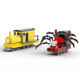 Buildmoc korkular oyunu choo-choo charles yapı taşları set örümcek tren demiryolu pist hayvan figürleri tuğlalar toylar doğum günü hediyeleri