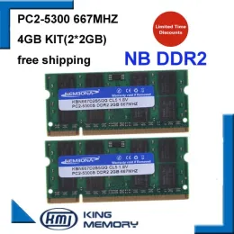 Rams Kembona Laptop DDR2 4GB Kit (2*2 GB) 667MHz 200pin 1.8 V PC25300 SODIMM Laptop Sotim sul laptop SODIMT SPEDIZIONE GRATUITA