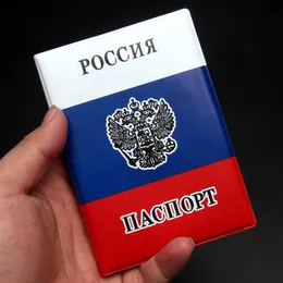 Renkli Rusya Pasaport Kapağı Erkekler için PU Deri CCCP SSCR Seyahat Pasaport Vaka Sahipleri