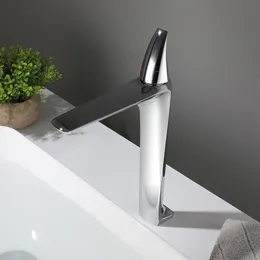 Skowll banyo vanity lavabo musluk güverte tek delikli havza karıştırıcı musluk, cilalı krom 20210