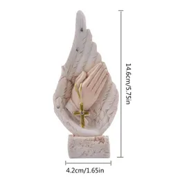 MINI المسيح يسوع النحت النحت الشكل الراتنج مصنوع يدويًا ملاكًا مبتكرًا صليبًا تزيين الراتنجات الحرف الدينية