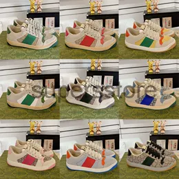 Projektant luksusowy vintage butów scase seria Seria męska menu damskie splatanie pasa skórzane sportowe trampki na płótnie na płótnie
